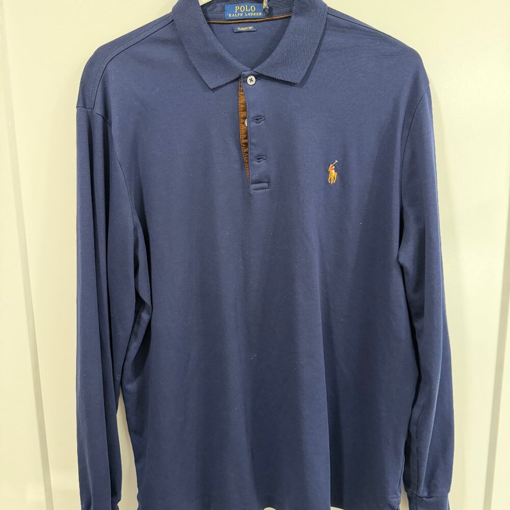 Ralph Lauren Long Sleeve Polo – Navy – Medium